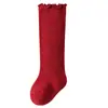 Meias 3/4 para bebê, forradas com fleece e espessas para o inverno, meias para recém-nascidos, cano longo, caimento solto, não apertam, meias quentes para crianças