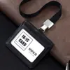 Porta-Cartões de Couro Genuíno com Cordão Porta-Crachá de Trabalho Porta-Cartão de Ônibus Porta-Cartão Bancário Porta-Cartão de Fábrica Cordão Macio logo
