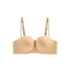 Lencería para Mujer de Busto Pequeño, Sin Costuras, Sin Varillas, Sin Tirantes, Recogida Lateral del Pecho, Anti-Caída, Tirantes con Letras, Hermoso Espalda Sujetador