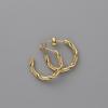 ED150 Aretes Europeos y Americanos de Espiral Torcido Aretes Nicho Francés Aretes de Acero Titán Dorado Joyería Lluvia Ballena