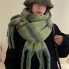 Bufanda de Otoño e Invierno para Mujer, Bufanda de Imitación Cachemir de Invierno, Bufanda Atmosférica Estilo Coreano, Bufanda Cálida a Cuadros, Sensación de Lujo Ligero y Gama Alta