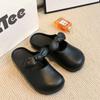 Sandalias Retro Estilo Francés con Lazo Suave y Punta Cerrada Modelo Nuevo 2024 Zapatillas Suaves para Exteriores Disponibles para Envío Transfronterizo