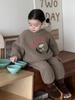 Conjunto Espesso Outono e Inverno para Meninas Estilo Coreano Roupas Infantis 2025 Roupas de Bebê Conjunto Infantil com Forro de Fleece de Urso Roupas de Inverno para Bebês