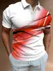 Comercio Exterior Europeo y Americano Camisa Polo de Manga Corta de Venta Caliente para Hombre Estampado Digital 3D Moda Casual Cuello de Solapa Tops para Hombre