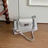 Bolsa transversal pequena e simples transfronteiriça, bolsa de ombro única com fivela de corrente de nicho, para ir ao trabalho, casual, estilosa, versátil, bolsa de axila