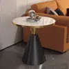 Mesa de centro de losa de roca de lujo ligero, tamaño pequeño, diseño minimalista moderno, adecuada para salas de estar en casa, mesa redonda pequeña, irradia una sensación de alta gama, ideal para clubes y reuniones informales