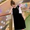 Vestido Casual Estilo Camiseta con Retazos y Bloques de Color, Cuello Redondo para Mujer, Verano, Corte Holgado, Disimula el Vientre, Tallas Grandes, Vestido de Maternidad Línea A de Longitud Media