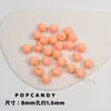 Colección de Cuentas Redondas Acrílicas de Color Sólido Pulsera Collar Cadena para Teléfono Móvil Cuentas Agujero Recto Básico Joyería Colorida Cuentas Sueltas