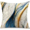 Funda de almohada geométrica abstracta de lino para Amazon transfronteriza, funda de almohada nórdica con pintura de paisaje de tinta salpicada en la playa, venta al por mayor