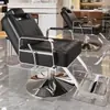 Silla de Salón Reclinable con Altura Ajustable para Cortes de Cabello, Giratoria y Adecuada para Teñido de Cabello, Hecha de Acero Inoxidable