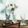 Arranjo de flores de vidro garrafa de flor hidropônica vaso de vidro irregular água flor seca ornamentos de mesa de sala de estar atacado