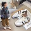 Tênis de Treino Alemão Diário Versátil para Meninas com Velcro Tênis Esportivo Infantil Confortável Tênis de Skate Calçados Casuais de Outdoor para Meninos Tendência