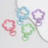 Broche de Primavera de Flor de Ciruelo Pintada de Colores, Anillo de Resorte Irregular, Accesorios para Llaveros DIY con Forma de Flor Pintada a Mano, Arte con Cuentas