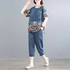 Traje Deportivo Casual Elegante para Adelgazar que Cubre la Barriga de Manga Corta de Talla Grande Holgado de Moda para Reducir la Edad de Sudeste Asiático