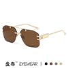 Gafas de Sol Sin Marco de Doble Puente para Hombre 2025 Nuevas Moda Europea y Americana Estilo Callejero Gafas de Sol de Gama Alta Tendencia Gafas Transfronterizas al por Mayor
