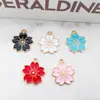 1 Colgante de Accesorio de Joyería DIY, Accesorio de Aleación con Flor de Esmalte a la Moda, Pulsera de Flor de Cinco Pétalos, Collar, Colgante de Arete