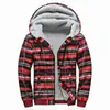 Suéter de talla europea para hombre transfronterizo, sudadera con capucha a cuadros a rayas para jóvenes, forro polar de invierno, ropa de moda gruesa para hombre