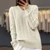 Comercio Exterior Ropa de Mujer Amazon 2024 Otoño e Invierno Nuevo Color Puro Manga Larga Cuello en V Retorcido Tejido de Punto Suéter de Punto para Mujer