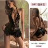 Lencería Sexy de Encaje Tentación Body Uniforme de Puro Deseo para Mujer Entrepierna Abierta Pijama que No se Quita Transfronterizo 8411