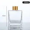 Botella cuadrada de aromaterapia transfronteriza, botella difusora vacía transparente de alta estética, varillas difusoras, botella difusora de ratán sin llama, decoración de aromaterapia