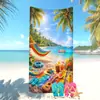 Toalha de Praia Temu Estilo Férias Descontraídas Transfronteiriças Microfibra Estampada Toalha de Praia Férias Praia Ilha Brisa Marítima Toalha de Praia