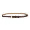 Cinturón Fino de Cuero Marrón Personalizado para Mujer, Accesorio Decorativo para Vestidos, Cinturón Versátil de Moda de Verano para Vestidos, Camisas y Pantalones, Accesorio para Ceñir la Cintura