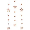 Guirlanda de Número Estrela Dourada Brilhante Rose Gold Multicolor 13 16 18 25 30 40 50 60