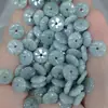 Jadeíte azul água de Mianmar 10mm pequenas contas soltas em formato de flor, joias e acessórios de jade para DIY, contas soltas de jade em formato de flor
