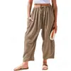 Personalización de Procesamiento Suministro Exclusivo Transfronterizo Venta Caliente en Amazon Cintura Elástica Bolsillos con Cordón Pantalones Casuales Pierna Ancha Suelta Pantalones Cortos
