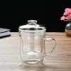 Copo de Vidro Resistente ao Calor de Três Peças com Tampa, Copo com Filtro para Água, Copo para Chá de Flores para Uso no Escritório e em Casa, Copo para Infusão de Chá, Copo de Chá de Alto Borossilicato