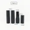 Lote Direto de Fábrica Ponto Redondo Tubo de Batom Preto Fosco Tubo de Batom Vazio Material de Embalagem Cosmética Logotipo Imprimível