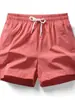 Shorts Masculino de Verão Respirável de Seda de Gelo Cor Sólida Calças Três Quartos para Corrida ao Ar Livre Fitness Secagem Rápida Calças Retas de Praia