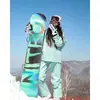 Novo Traje de Esqui Quente à Prova de Vento e Impermeável de Inverno 2024 com Orelhas de Coelho e Veludo Raposa Prateada, Conjunto Elegante de Duas Peças para Exterior para Homens e Mulheres