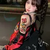 Tatuagem Adesiva Colorida de Flor de Desenho Animado Transfronteiriça Braço Costura Patchwork Menina Old School Fofa À Prova D'água Duradoura para Homens