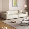 Subsídios Governamentais para Sofás de Bloco em Couro Encerado Estilo Retrô, Sofás Simples Estilo Meio do Século para Apartamentos Pequenos na Sala de Estar