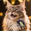 Nova Presilha de Cabelo de Gato para Ano Novo Pena Malha Adereço de Cabeça para Pet Evento de Véspera de Ano Novo Fantasia Cão Preto Dourado Coroa Presilha de Cabelo
