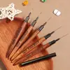 Ferramentas de Manicure Haste de Sândalo Tubo de Agulha Extremamente Fino Conjunto de Pincéis para Puxar Linha Caneta Japonesa para Unhas Caneta para Pintura de Flores Caneta para Desenhar Linhas