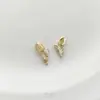Pingente de Flor Pequena Margarida Tulipa Rosa Banhado a Ouro 14K Galvanizado Zircônia Brincos Pulseira Pingente Feitos à Mão