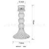 Suporte de Velas de Vidro com Diamante de 3 Bolas Estilo Europeu com Haste Alta Listrada, Base para Vela, Suporte de Velas para Decoração de Casamento de Restaurante Ocidental Estilo Francês
