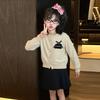 Conjunto de Niña 2025 Nuevo Elegante Versátil Otoño Moda Coreana Cárdigan Suéter Falda Plisada Tendencia