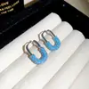 Brincos de franja com contas de zircônia azul vintage, estilo retrô francês, luxo leve e sensação de alta qualidade