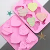 Molde Silicona Forma de Corazón Fondant Galleta Cake Popsicle Gelatina DIY Decoración Chocolate Dulce Horneado Molde