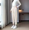 Pantalones de traje rectos color marrón Maillard para mujer, otoño e invierno, nuevos, de cintura alta, casuales, de lana, tipo tubo, con forro polar, adelgazantes, cropped