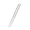 Acero Inoxidable 304 19cm Láser Semicircular Cuadrado Palillos Domésticos Antideslizantes Huecos Palillos para Niños Hotel Cantina Vajilla Palillos