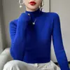 Gola alta semi-alta de temperamento 24 outono e inverno novo suéter elegante feminino suéter interno camisa justa para usar por baixo atacado