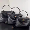 Bolsa de Couro Genuíno para Axila de Grande Capacidade Portátil Estilo Rodeio Casual Preguiçoso Nicho para o Dia a Dia Bolsa de Couro Feminina