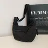 Bolsa de Couro Jeans Formato Dumpling para Mulheres, Bolsa de Ombro Transversal Grande Capacidade, Bolsa Nuvem Casual de Couro Macio, Bolsa de Mão para o Dia a Dia, Estilo Coreano