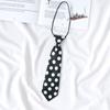 Corbata corta JK para niños, camisa de estilo universitario japonesa con lunares rojos para estudiantes de primaria, uniforme, accesorios gratuitos