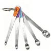 Juego de Mini Cucharas Medidoras de Acero Inoxidable de 5, Mango Colorido Antideslizante con Escala, Juego de Cucharas Medidoras para Hornear para Uso en la Cocina