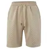 Pantalones Cortos Deportivos Casuales Sueltos de Color Sólido Jacquard con Cordón para Hombre de Cinco Puntos Amazon Verano Comercio Exterior Nuevos